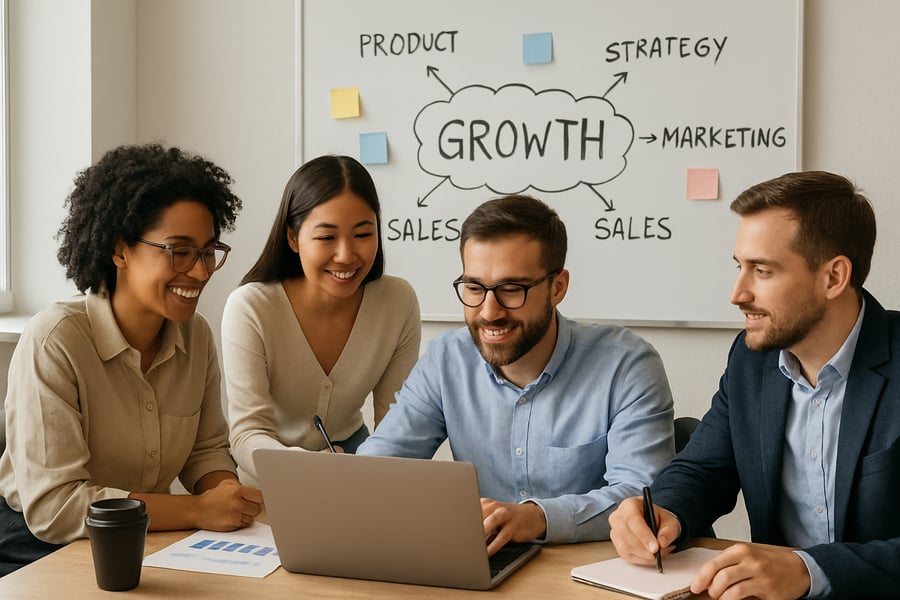 Product advisory team collaborating to drive business growth