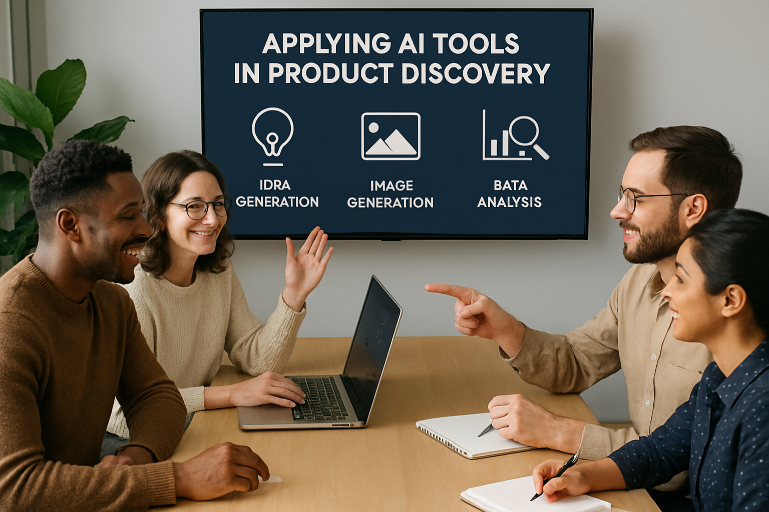 Team applying AI tools in product discovery session